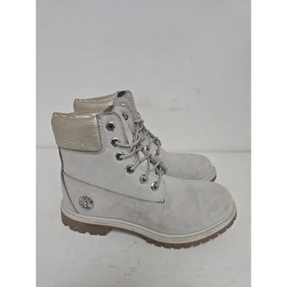 Timberland Women's A1UWF 6" Premium Boots Light Gray Size 7M - Picture 2 of 8